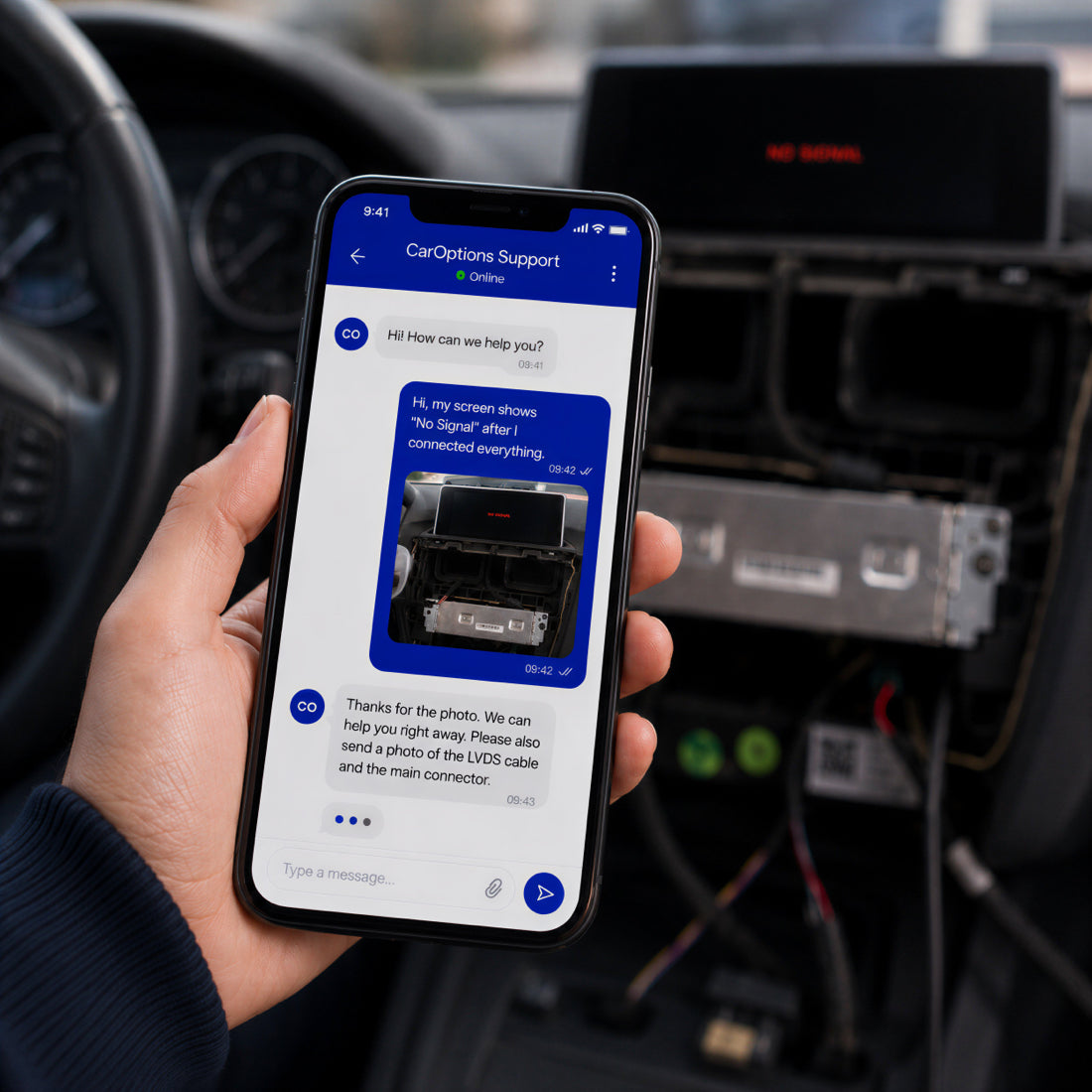 CarOptions-asennustuki älypuhelimella